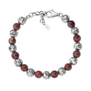 Lava Stone and Big Red Tiger Eye Bracelet | Amen