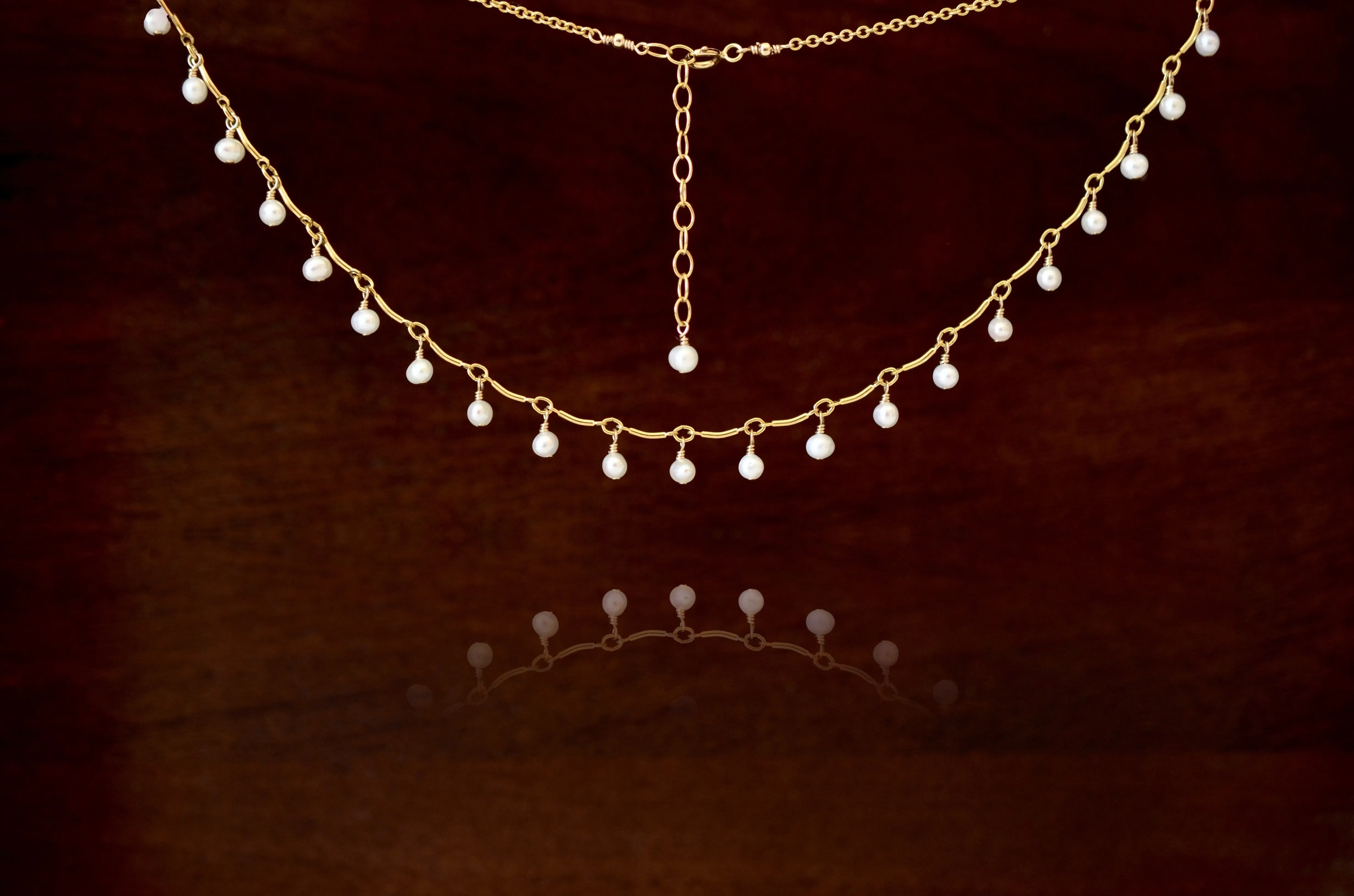 Leticia - White Freshwater Pearl, 14k Gold Filled Necklace