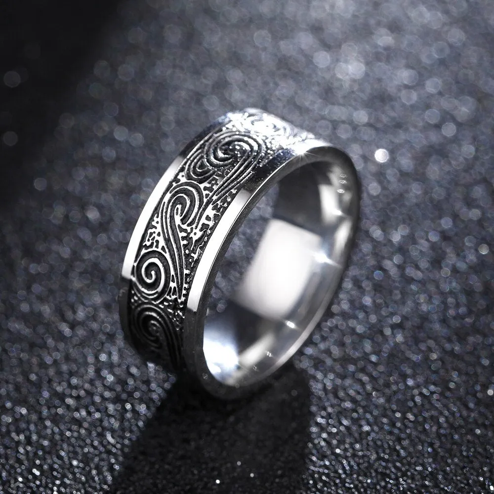 Lucky "Om Mani Padme Hum" Sanskrit Buddhist Mantra Ring