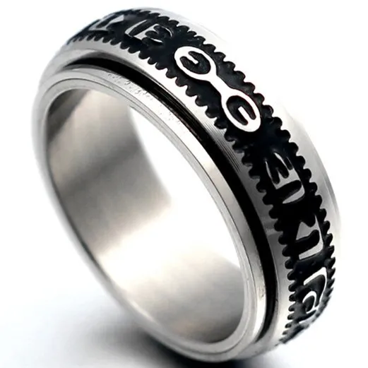Lucky "Om Mani Padme Hum" Sanskrit Buddhist Mantra Ring