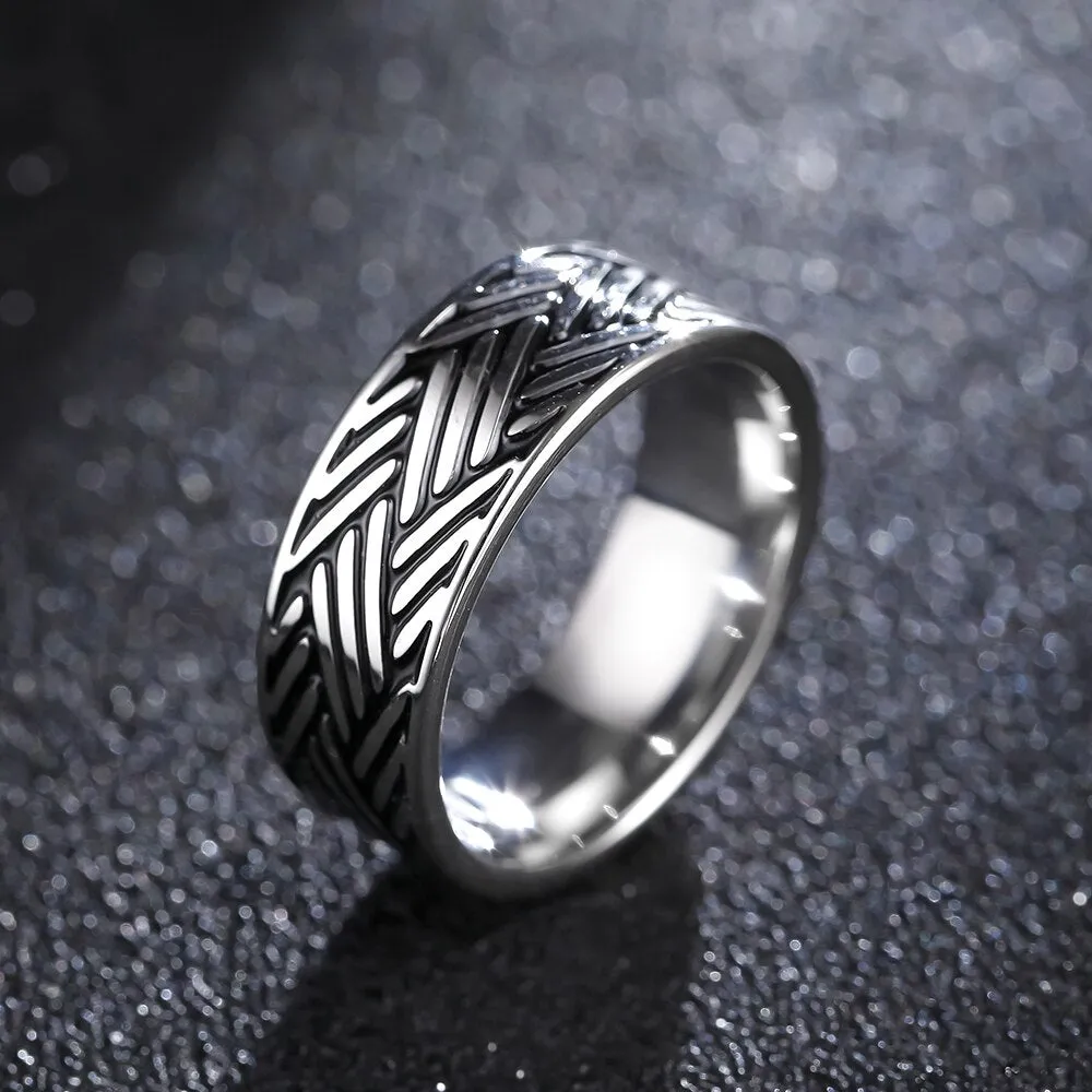 Lucky "Om Mani Padme Hum" Sanskrit Buddhist Mantra Ring