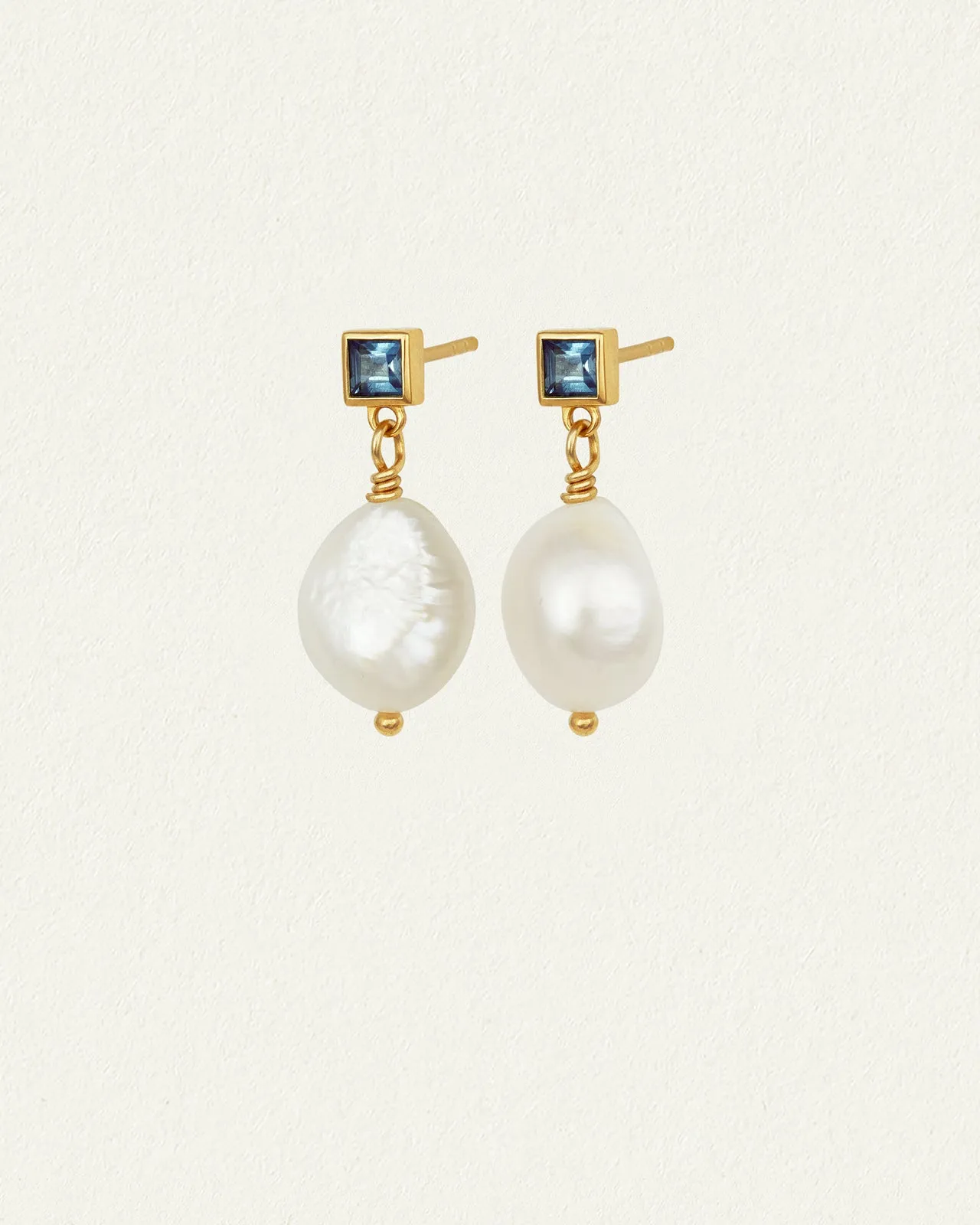 Lulu Earrings Pearl Gold Vermeil