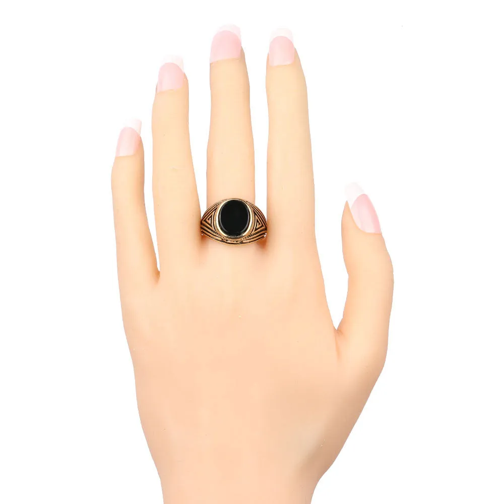Luxury Vintage Jewelry Black Ring 18k Gold Engagement Mens Rings Christmas Gifts