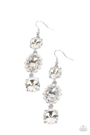 Magical Melodrama - White Earring-Paparazzi
