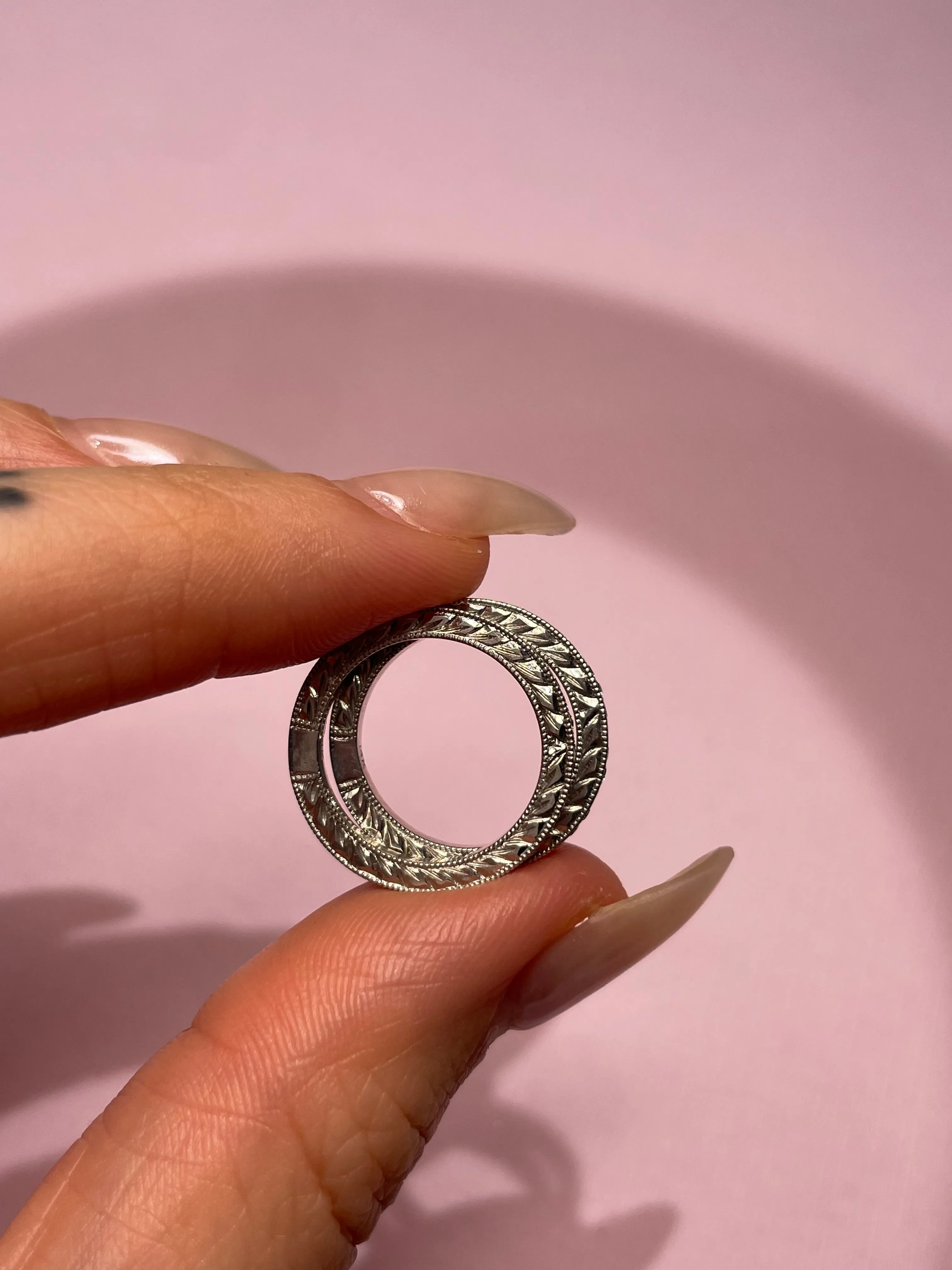 Matching White Gold Diamond Pinky Rings