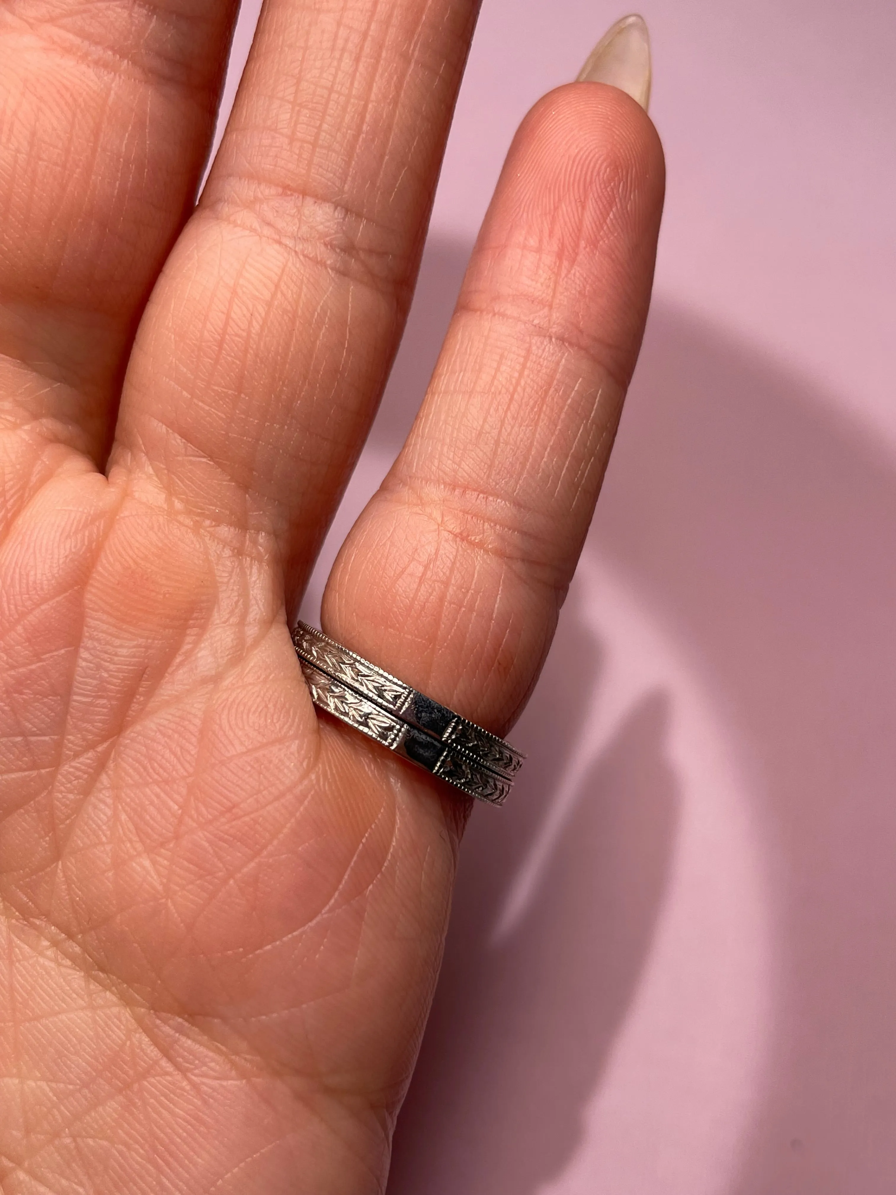 Matching White Gold Diamond Pinky Rings