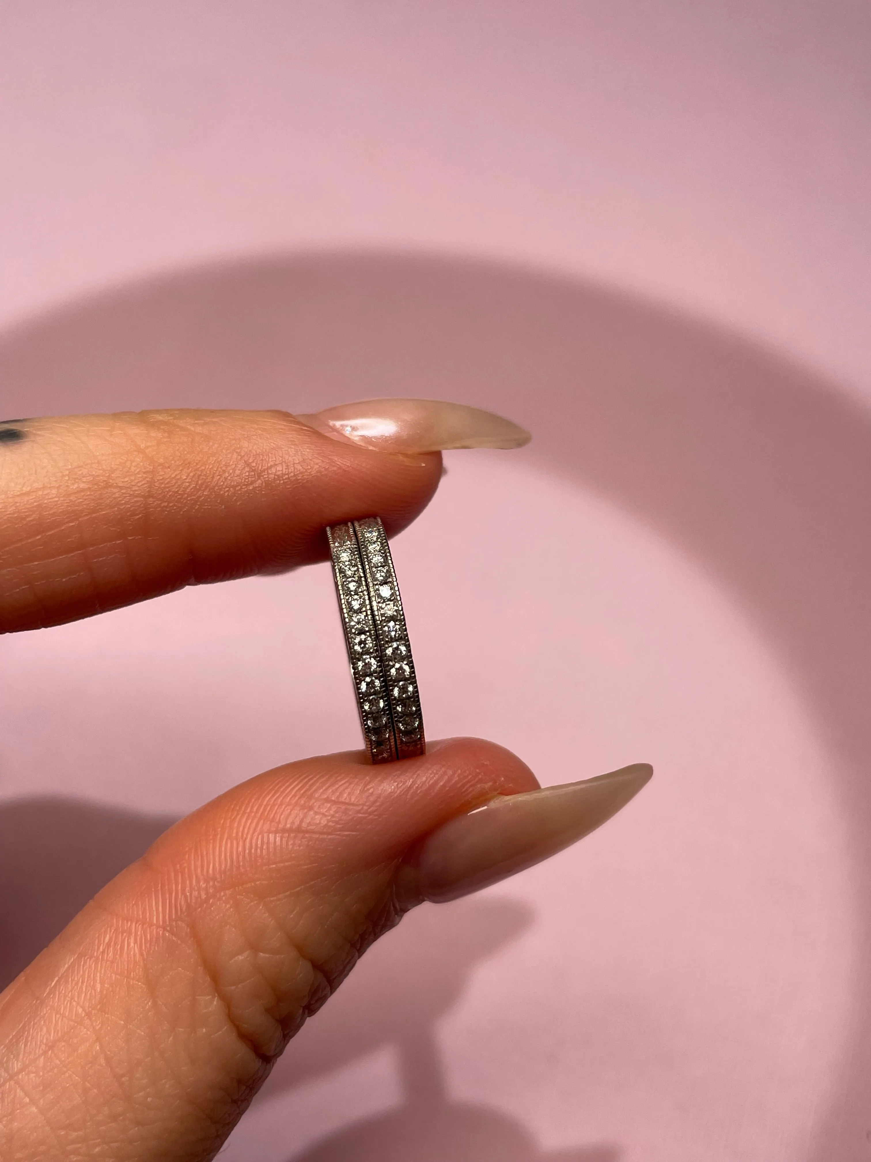 Matching White Gold Diamond Pinky Rings