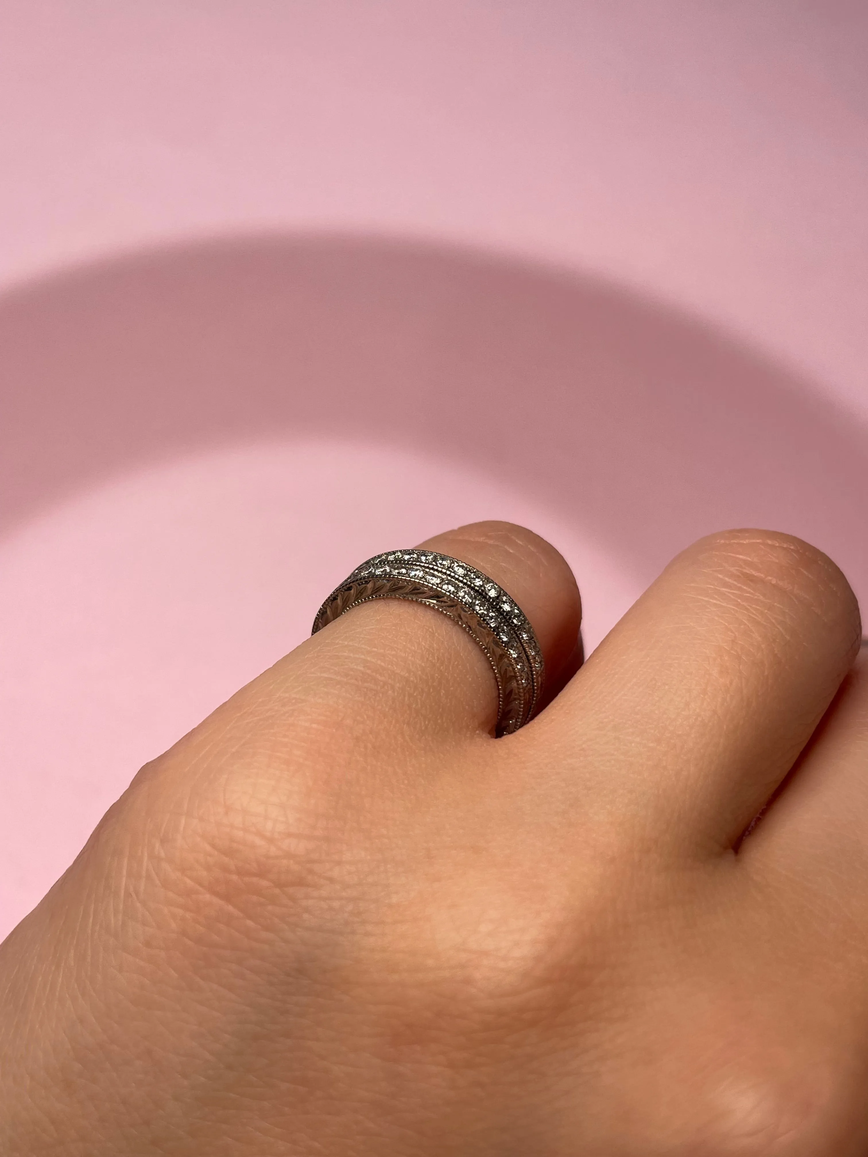 Matching White Gold Diamond Pinky Rings