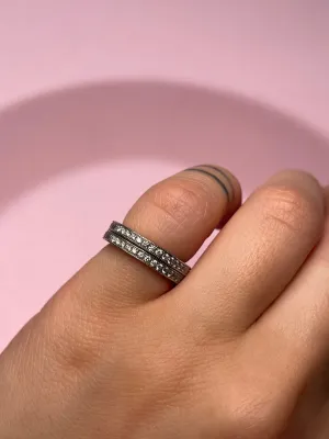 Matching White Gold Diamond Pinky Rings