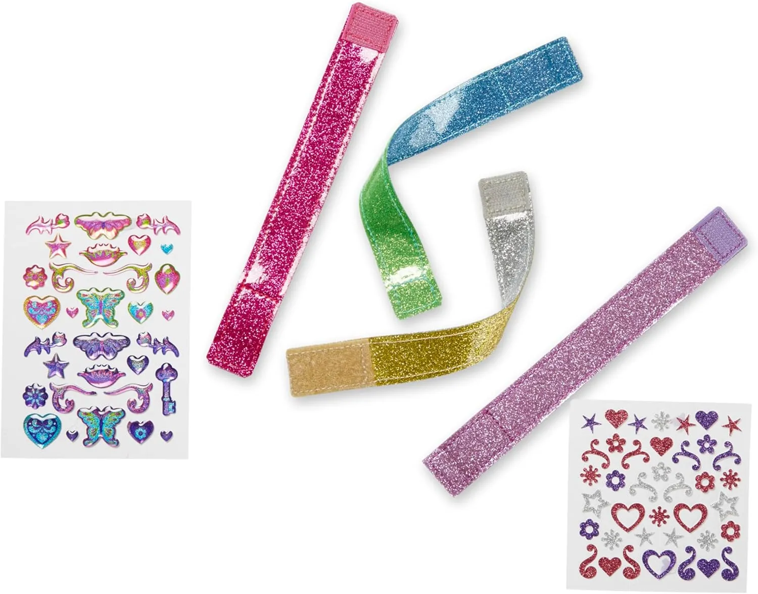 Melissa & Doug Design-Your-Own Bracelets - Sparkling Jewelry Craft Kit for Kids | Ages 4  | 100  Gem and Glitter Stickers