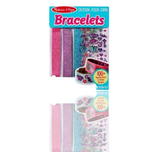 Melissa & Doug Design-Your-Own Bracelets - Sparkling Jewelry Craft Kit for Kids | Ages 4  | 100  Gem and Glitter Stickers