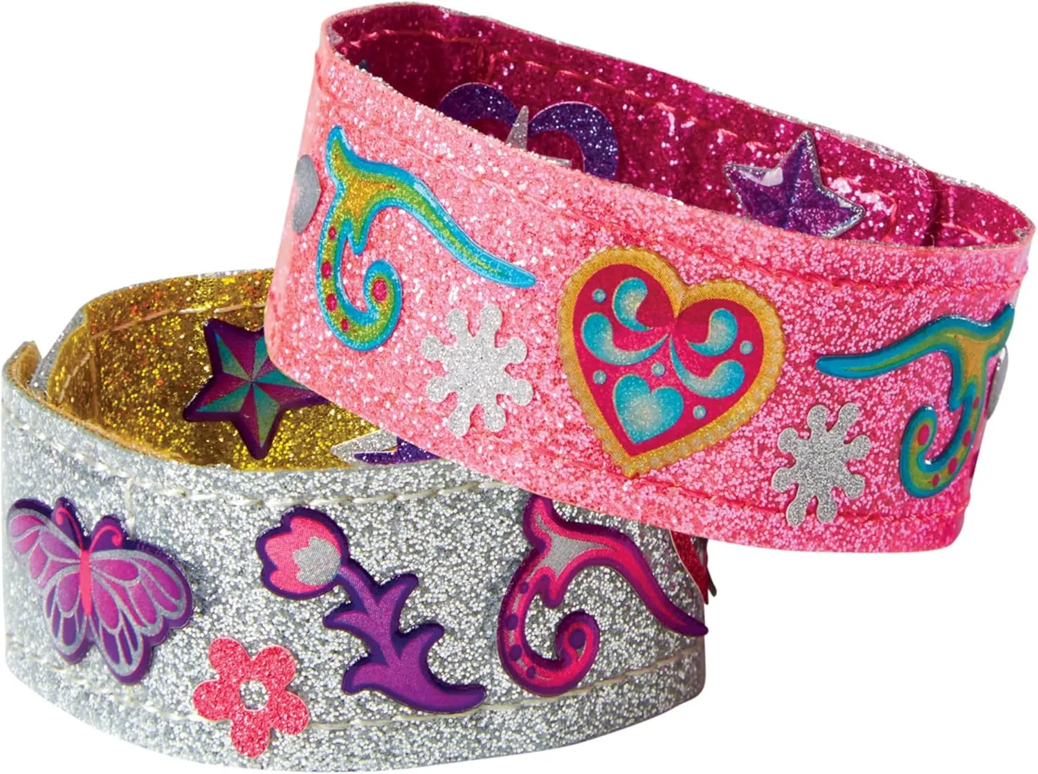 Melissa & Doug Design-Your-Own Bracelets - Sparkling Jewelry Craft Kit for Kids | Ages 4  | 100  Gem and Glitter Stickers