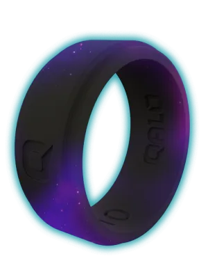 Men's Aqua Galaxy Glow Silicone Ring