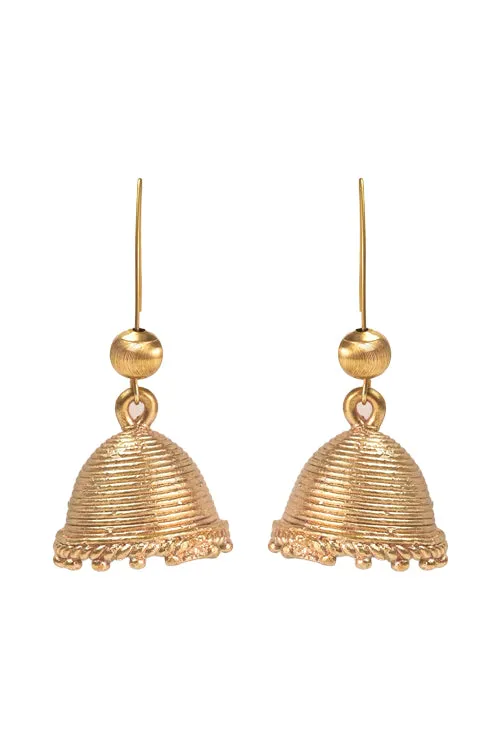 Miharu Brass Jhumka Earrings