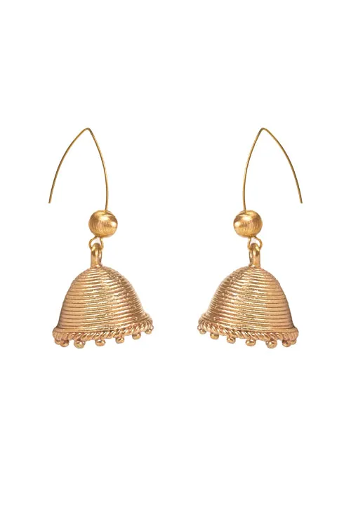 Miharu Brass Jhumka Earrings