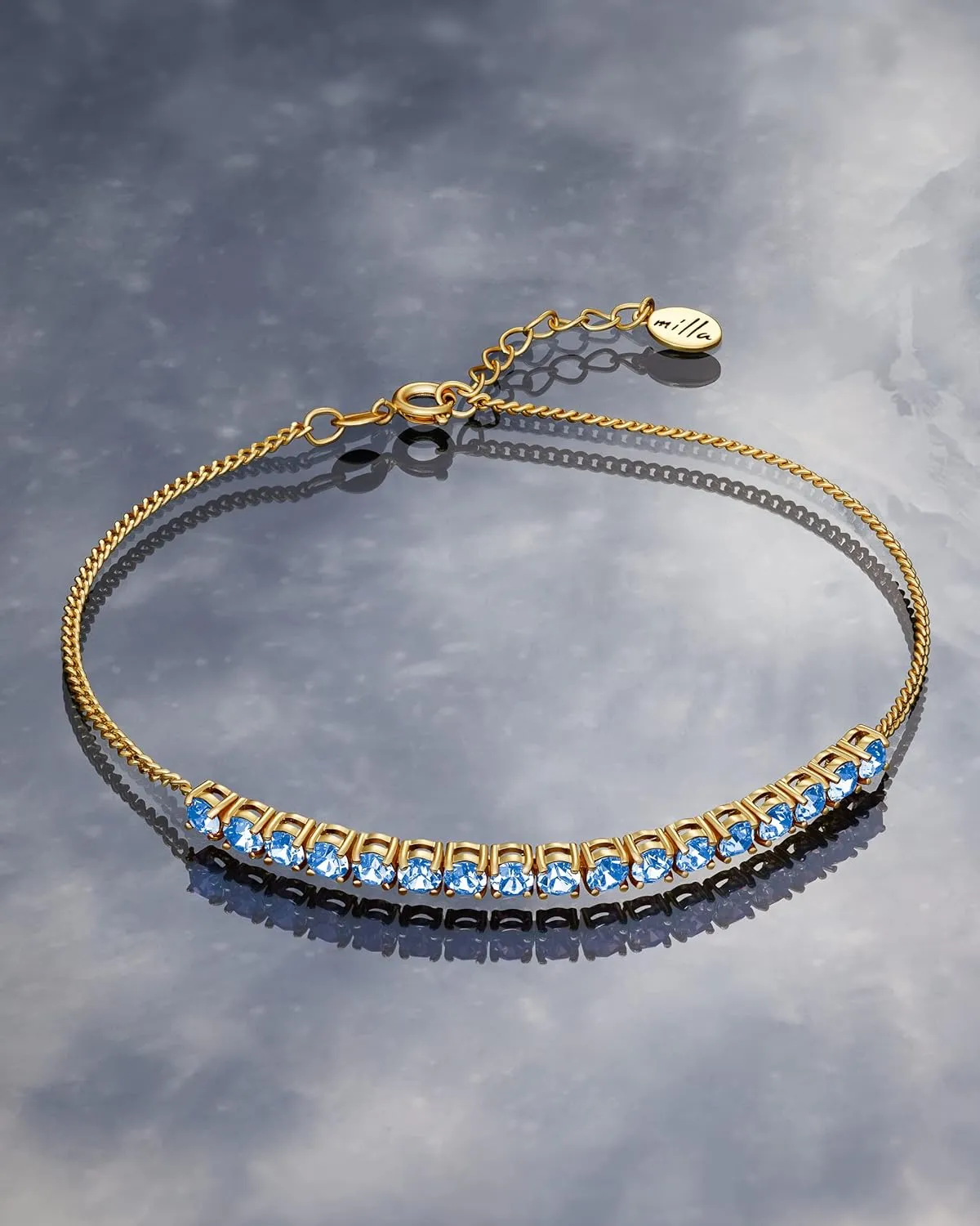 Milla Anklets for Women Waterproof - 14K Gold Plated Anklets and Sterling Silver Plated Ankle Bracelets for Women.