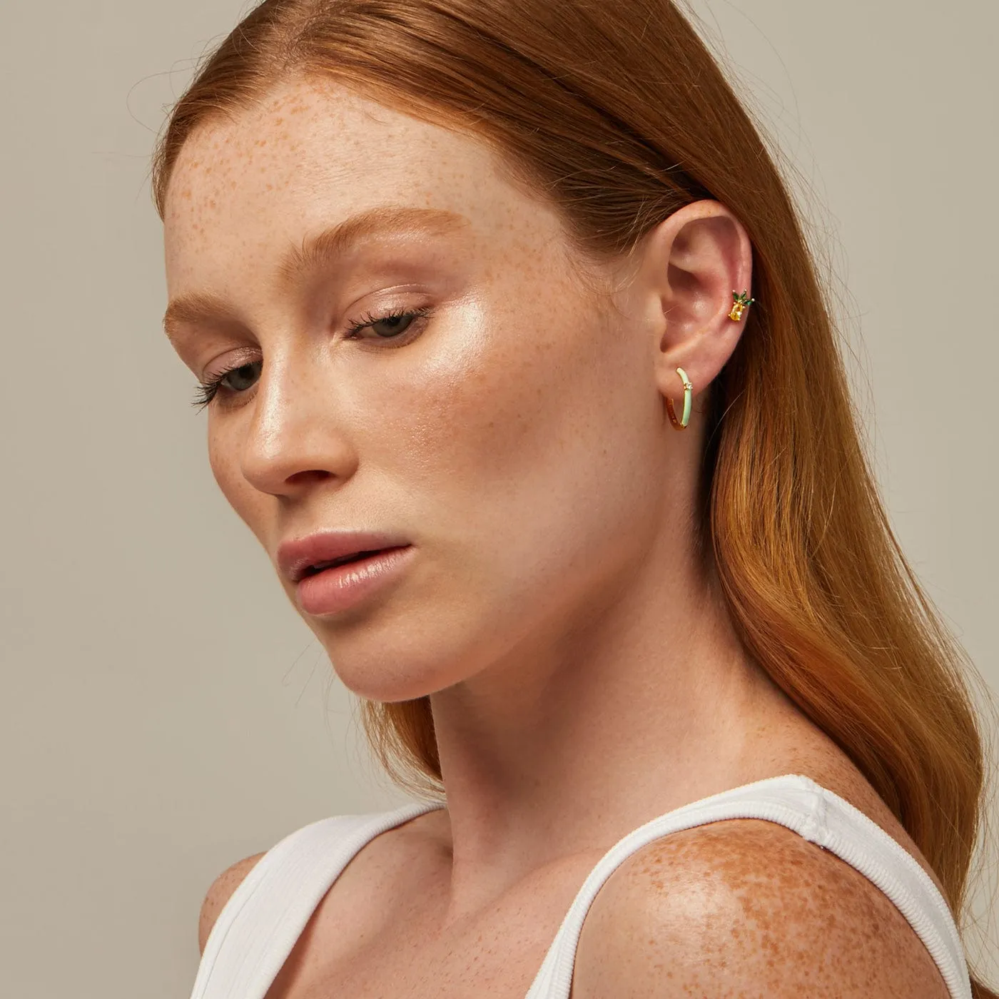 Moss Hoop Earrings Gold