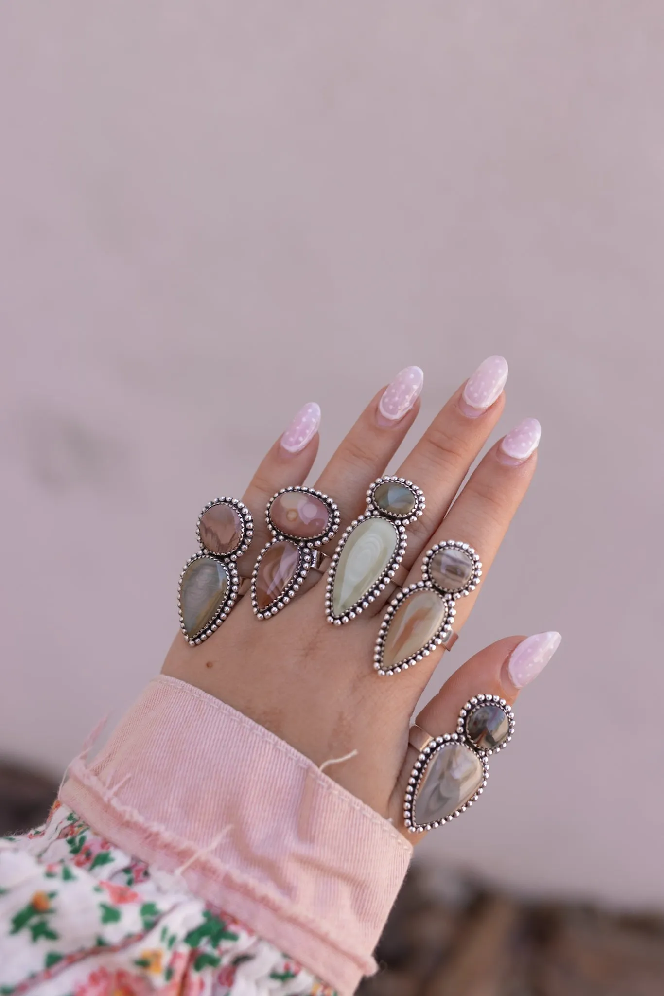Multi Jasper Stone Rings