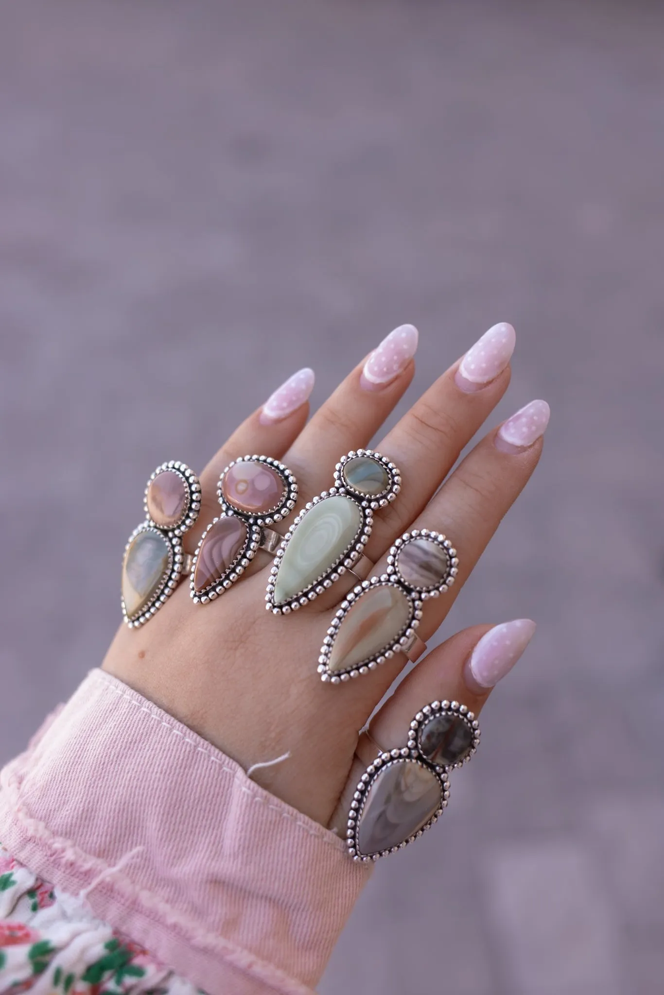 Multi Jasper Stone Rings