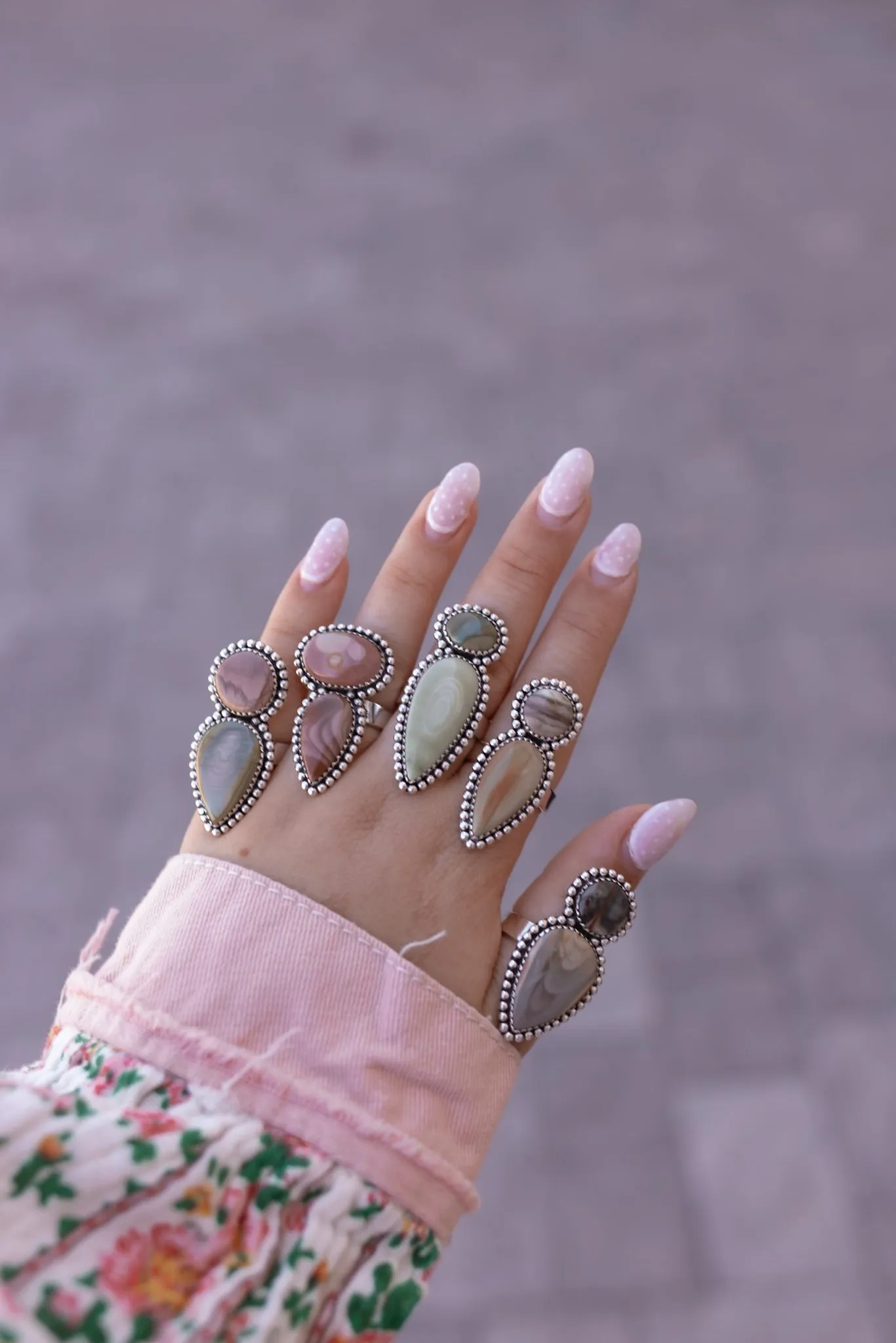 Multi Jasper Stone Rings