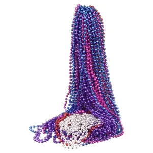 Multicolor Mardi Gras Plastic Beads, 33" by