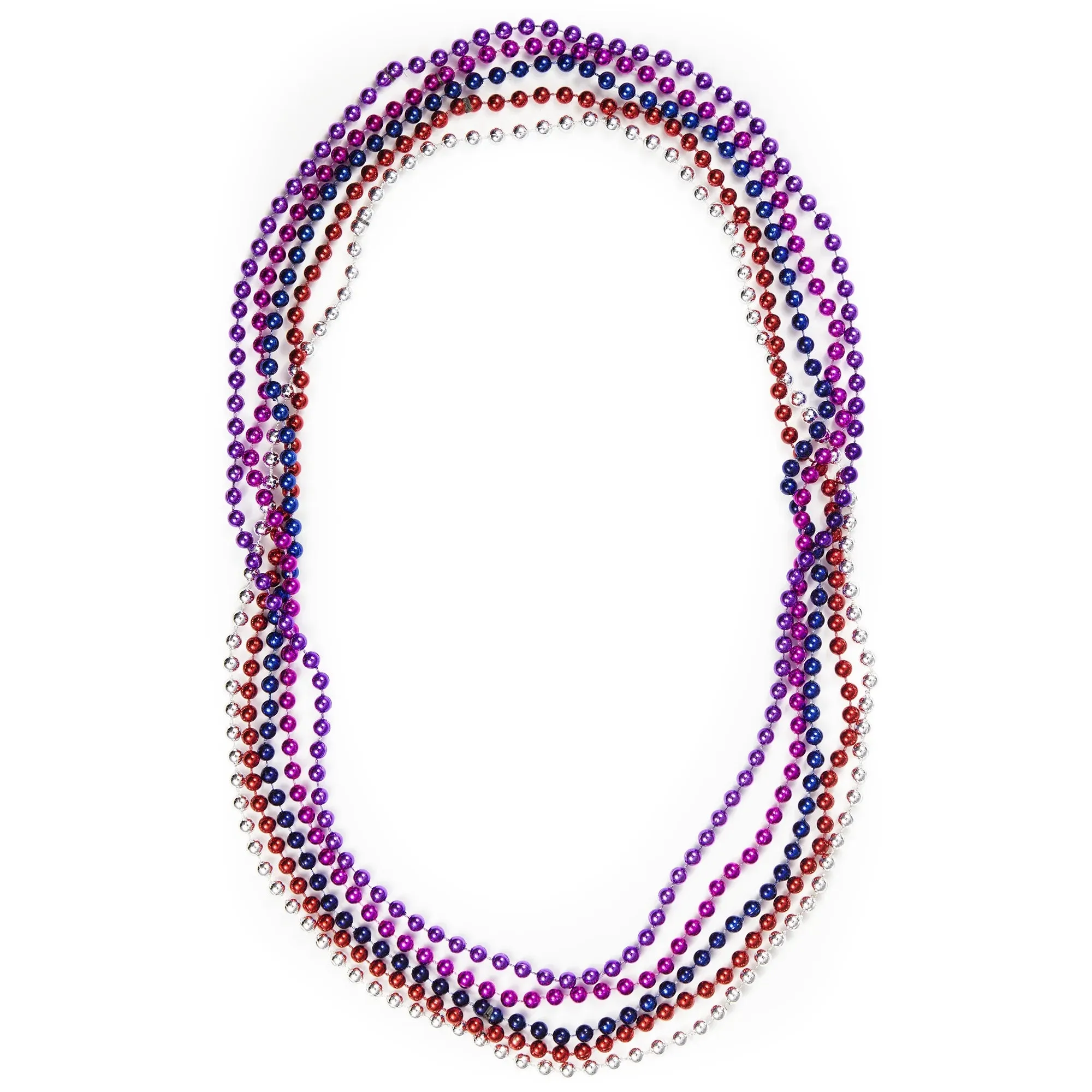 Multicolor Mardi Gras Plastic Beads, 33" by