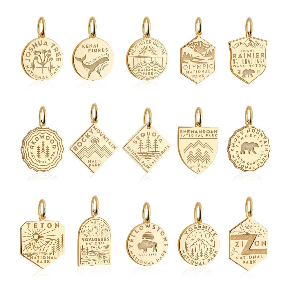 National Park Necklace Bundle, 2 gold charms
