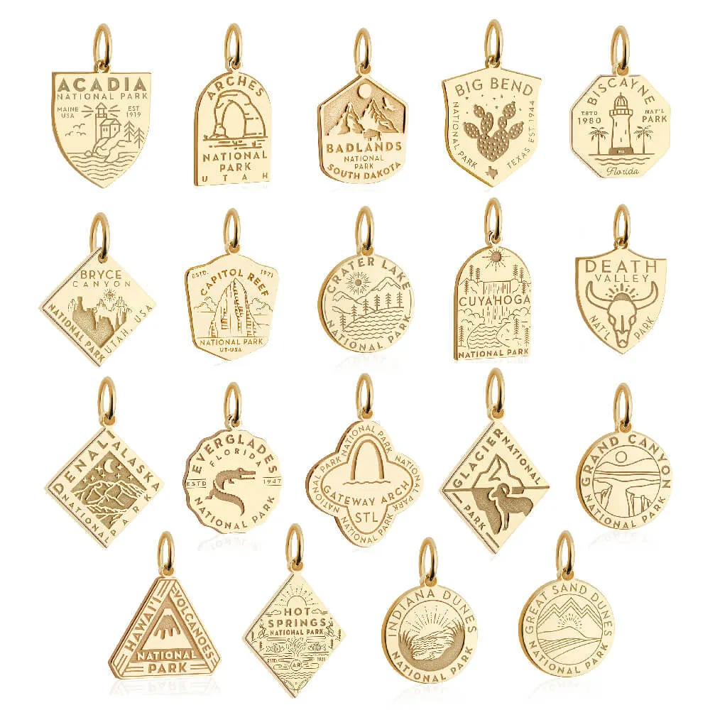 National Park Necklace Bundle, 2 gold charms