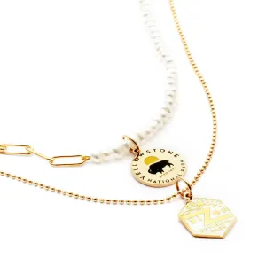 National Park Necklace Bundle, 2 gold enamel charms