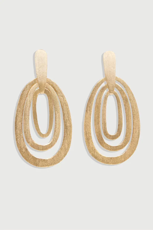Nested Oval Drop Earrings