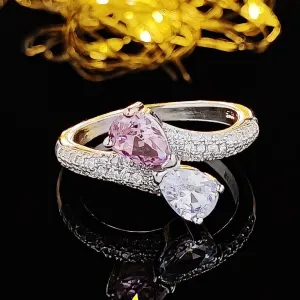 New Arrival Marvelous Fashion Pear Cut AAA  CZ Diamonds Luxury Ring