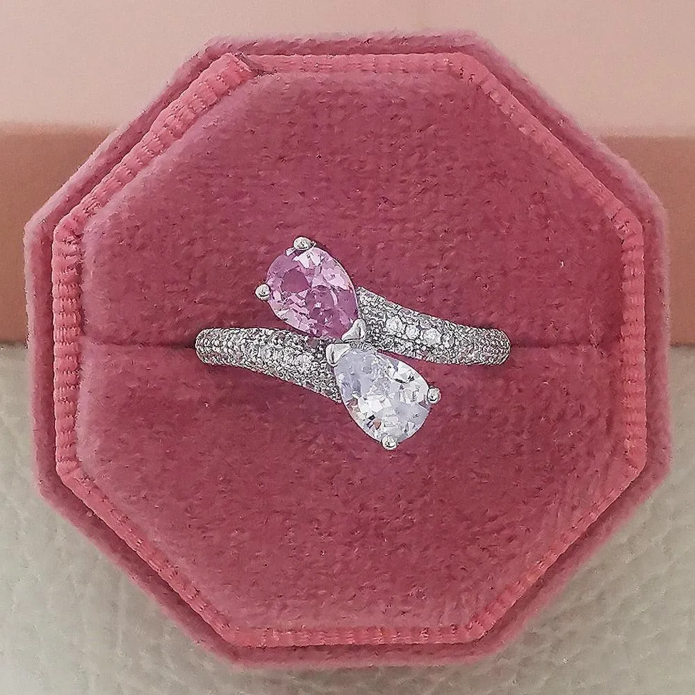 New Arrival Marvelous Fashion Pear Cut AAA  CZ Diamonds Luxury Ring