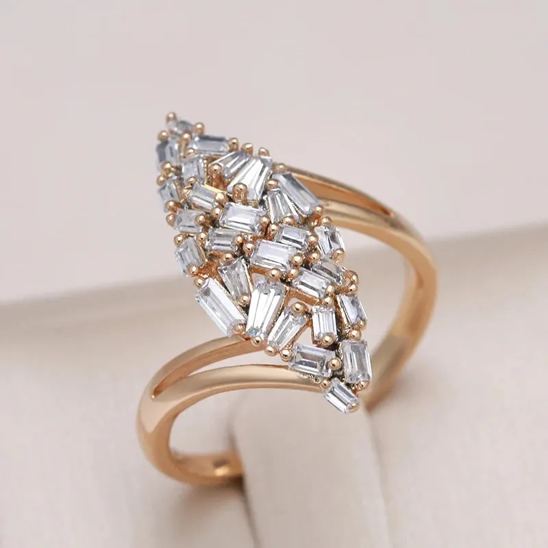 New Arrival Rolled 14K Rose Gold Personalized Cubic AAA Zircon Diamonds Ring For Women - Trendy Jewellery