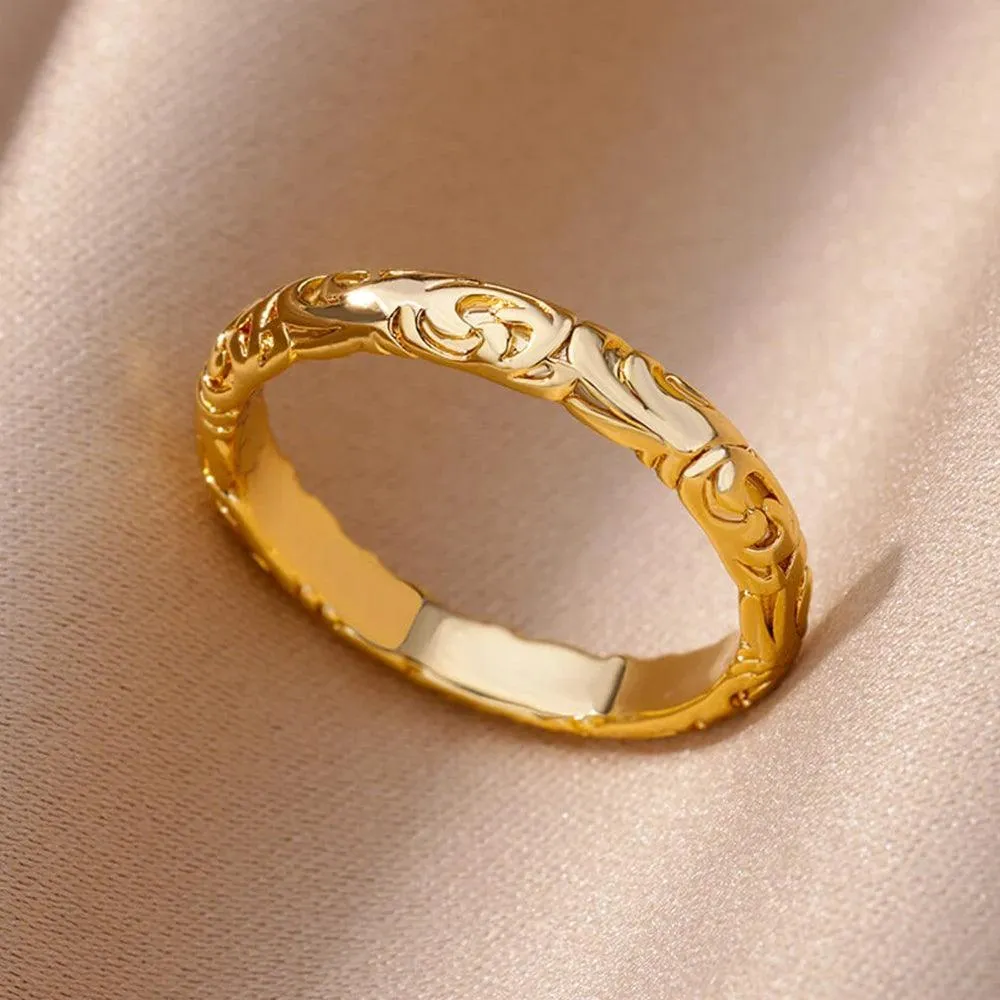 New In Twisted Snake Rings For Women and Girls - 14K Gold Colour Stainless Steel Aesthetic Luxury Vintage Rings