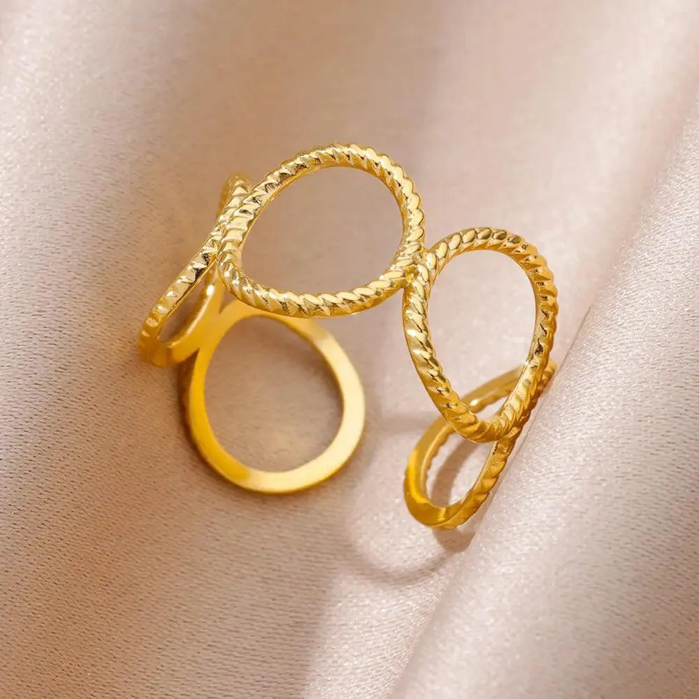 New In Twisted Snake Rings For Women and Girls - 14K Gold Colour Stainless Steel Aesthetic Luxury Vintage Rings