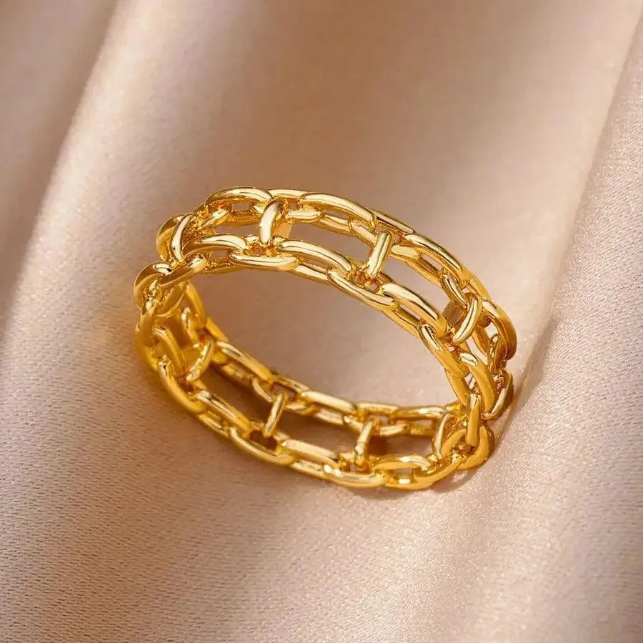 New In Twisted Snake Rings For Women and Girls - 14K Gold Colour Stainless Steel Aesthetic Luxury Vintage Rings