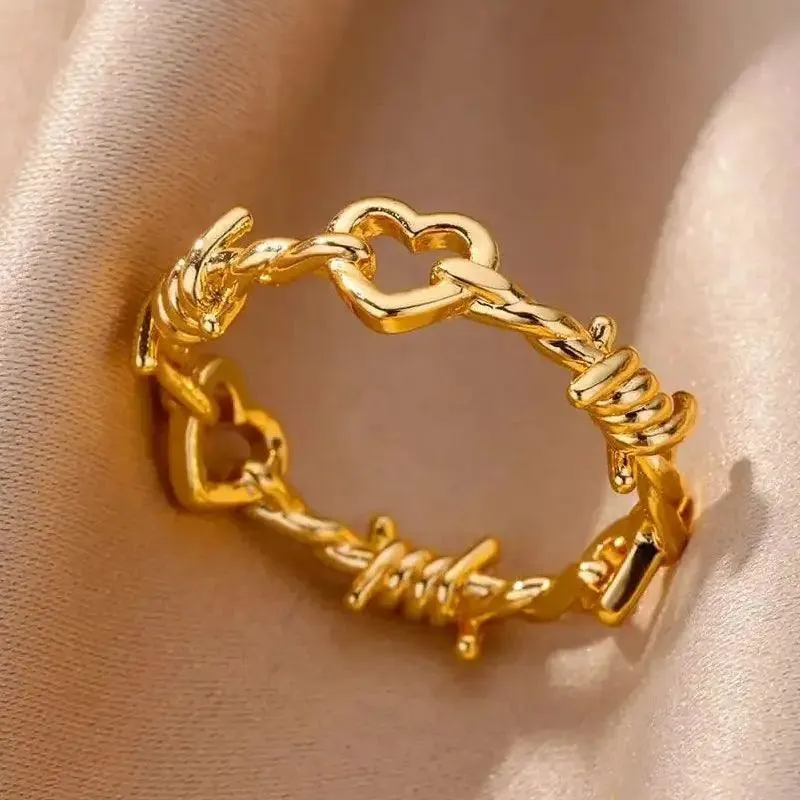 New In Twisted Snake Rings For Women and Girls - 14K Gold Colour Stainless Steel Aesthetic Luxury Vintage Rings