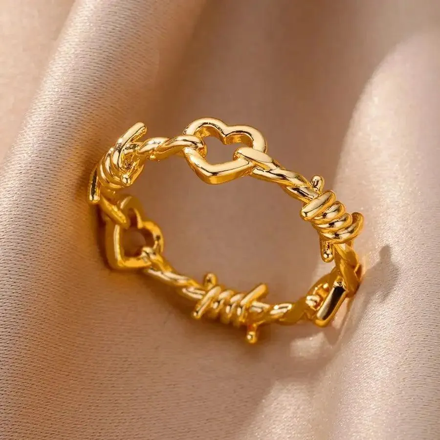 New In Twisted Snake Rings For Women and Girls - 14K Gold Colour Stainless Steel Aesthetic Luxury Vintage Rings