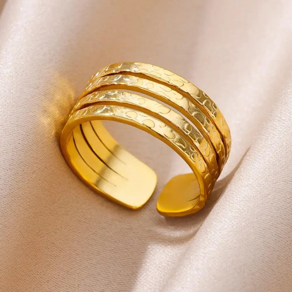 New In Twisted Snake Rings For Women and Girls - 14K Gold Colour Stainless Steel Aesthetic Luxury Vintage Rings