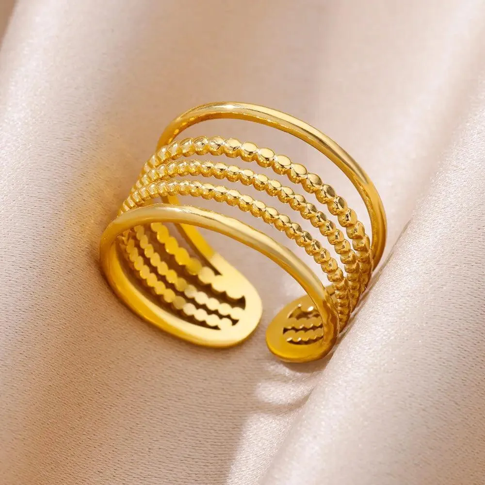 New In Twisted Snake Rings For Women and Girls - 14K Gold Colour Stainless Steel Aesthetic Luxury Vintage Rings
