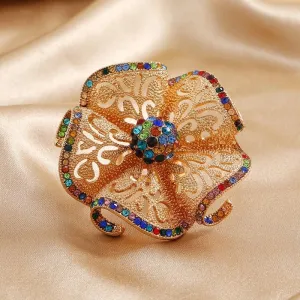 NEW VINTAGE RINGS Princess Queen Big Geometric Hollow Flower Chunky Bohemian Rings