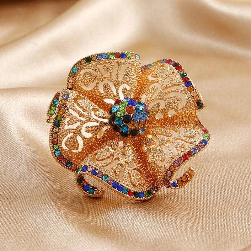 NEW VINTAGE RINGS Princess Queen Big Geometric Hollow Flower Chunky Bohemian Rings