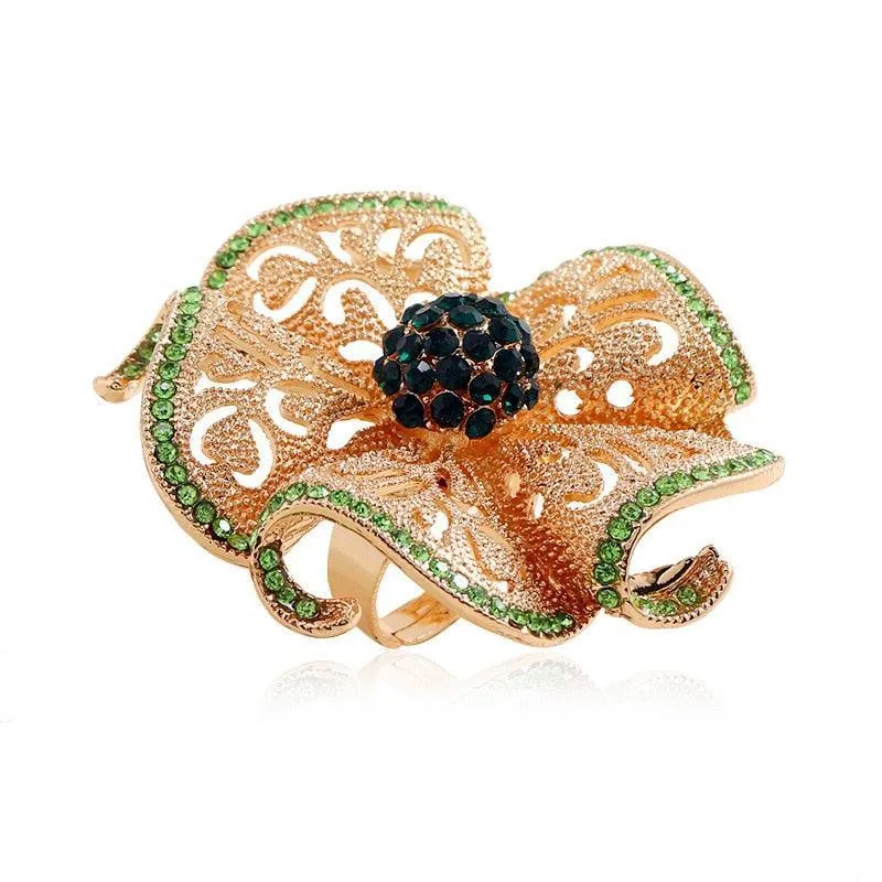 NEW VINTAGE RINGS Princess Queen Big Geometric Hollow Flower Chunky Bohemian Rings