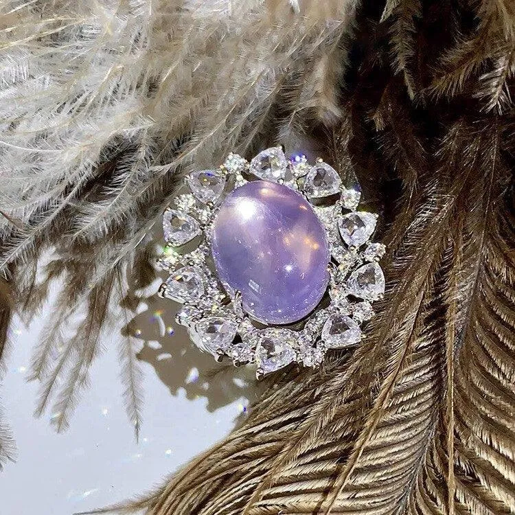 NEW VINTAGE RINGS Retro Fashion Bright Moonstone Adjustable Size Luxury Jewellery Rings
