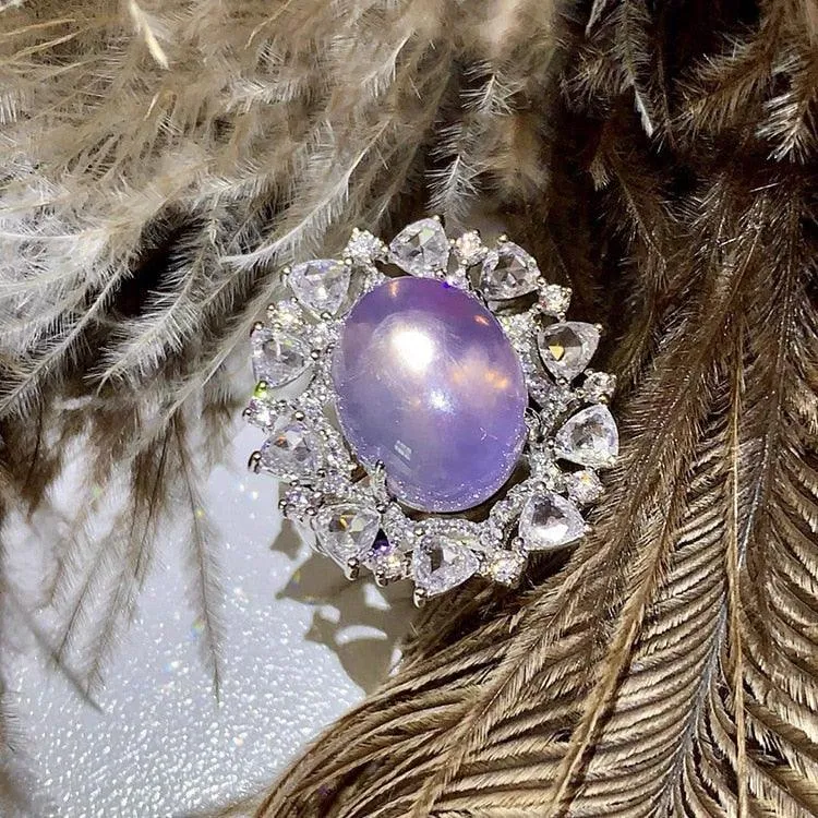 NEW VINTAGE RINGS Retro Fashion Bright Moonstone Adjustable Size Luxury Jewellery Rings