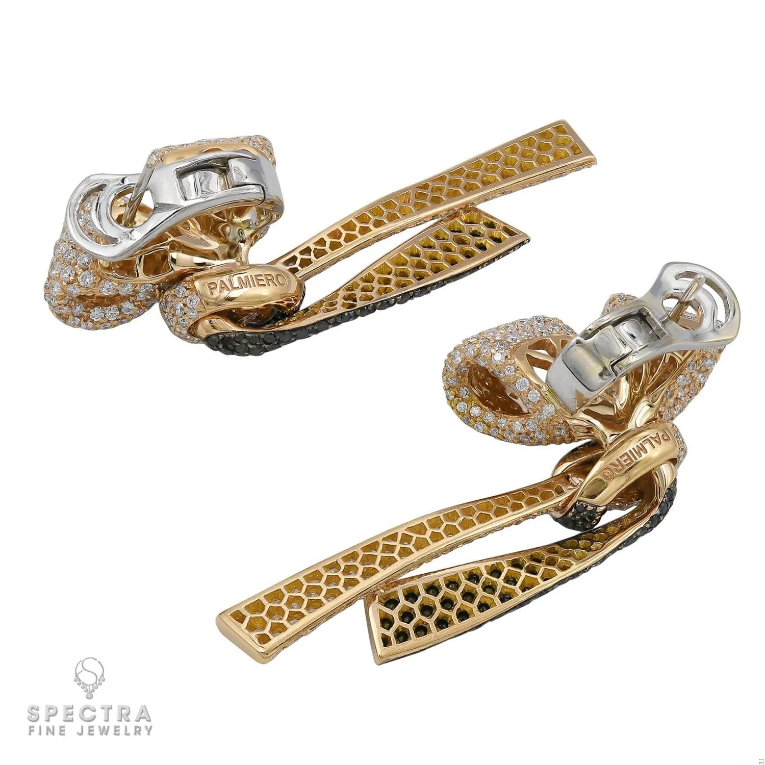 Palmiero Fiocchi Contemporary Abstract Diamond Pave Bow Earrings