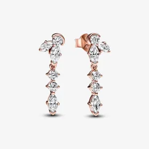Pandora Rose Gold Plated Sparkling Herbarium Cluster Drop Earrings