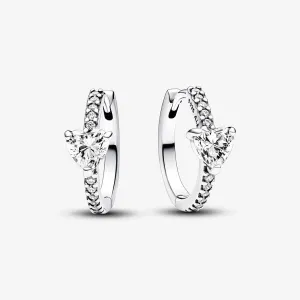 Pandora Silver Sparkling Heart Hoop Earrings