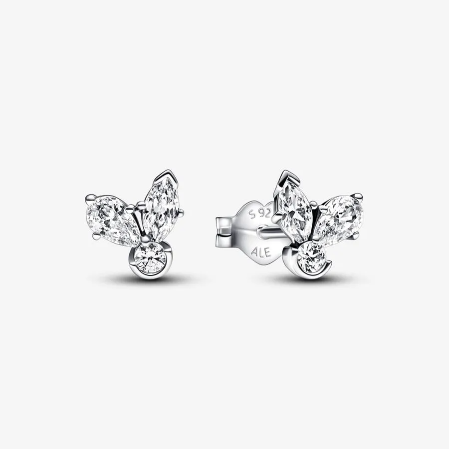 Pandora Silver Sparkling Herbarium Cluster Stud Earrings