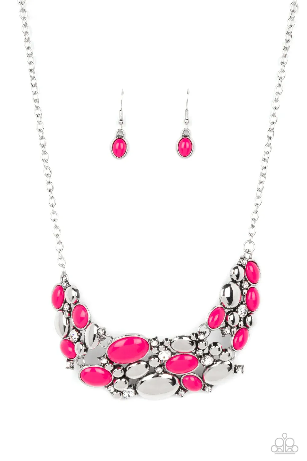 Paparazzi Contemporary Calamity - Pink Necklace